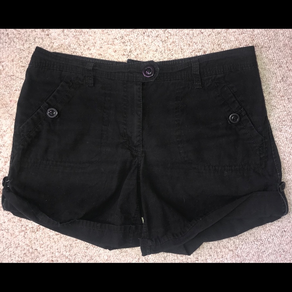 Black cut-off shorts